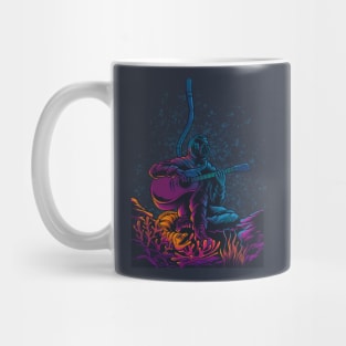 Diver Playing Guitar In underwater Mug